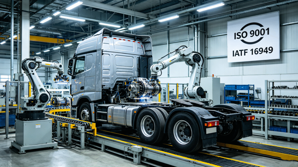 Automated assembly line for commercial trucks