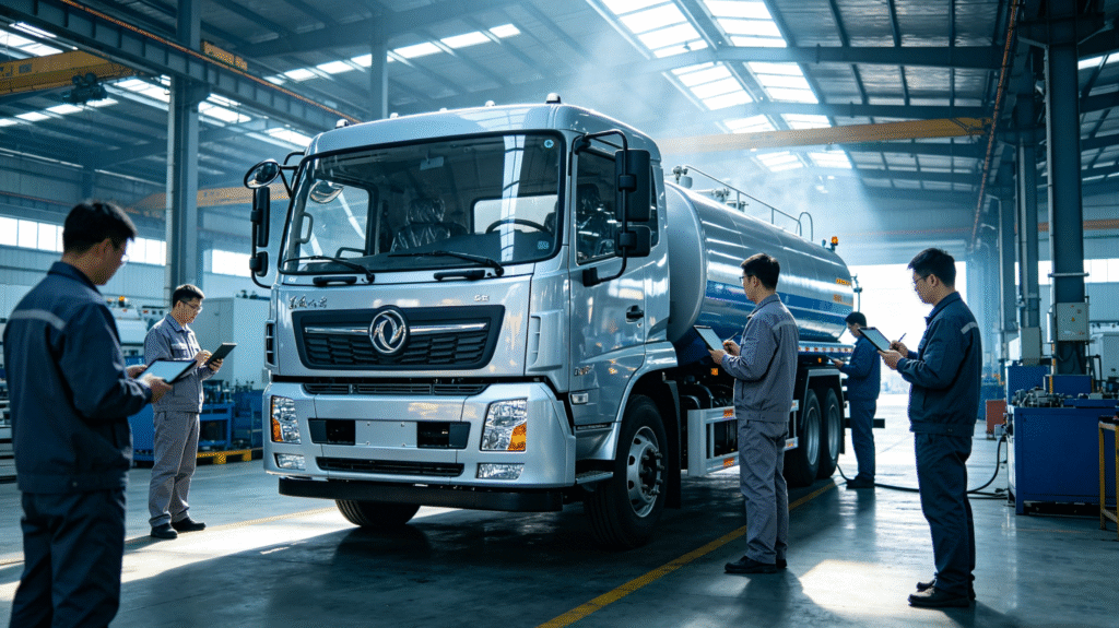 Water tanker truck quality inspection process